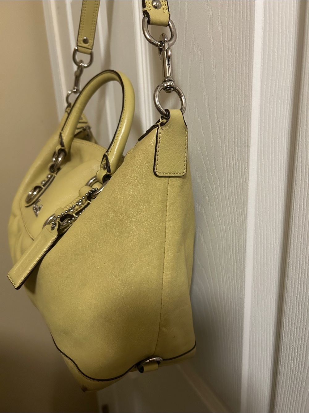 Coach lime green Leather Shoulder Bag with Top Handles - Picture 3 of 16